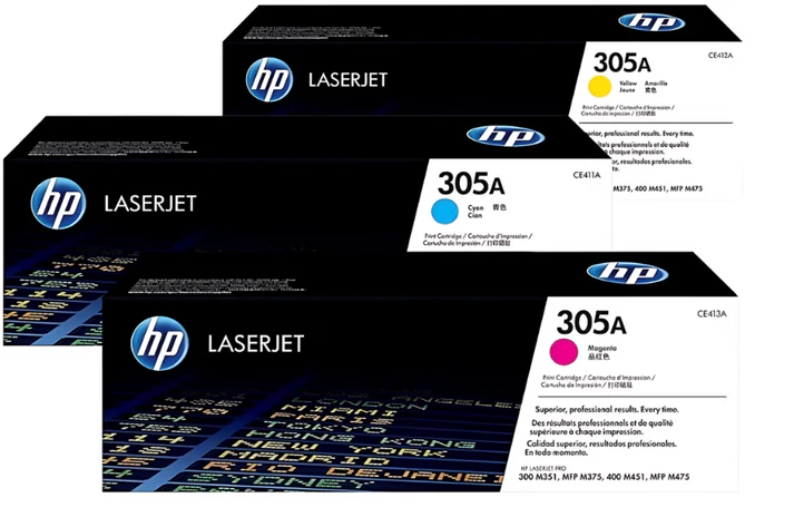 HP 305A 3-Pack Toner